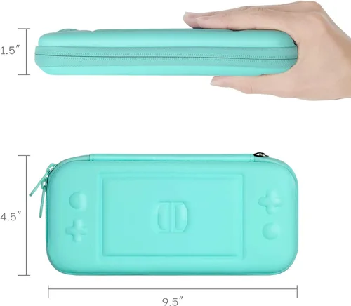 Vista 3 de CoBak Carrying Case for Nintendo Switch Lite - with 1 Screen Protector, 1 Grip Case and 4 Thumb Grip Caps, Ultra Slim Premium EVA Travel Pouch