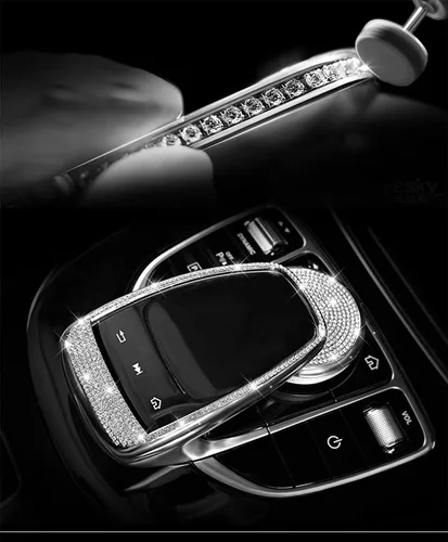 Vista 5 de CONGCONG para Mercedes Benz Cubierta de Control de Medios Interior Bling Accesorios de Cristal Compatible con Accesorios Mercedes-Benz