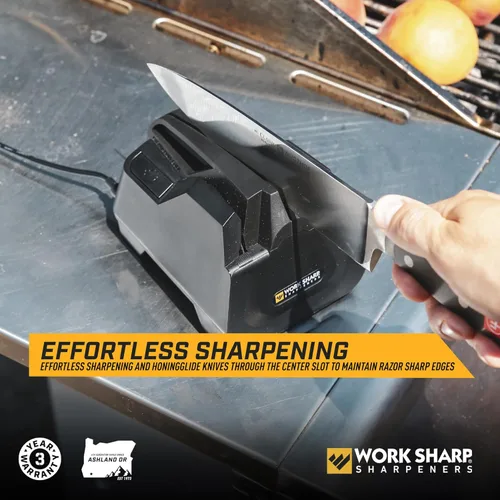 Vista 10 de Afilador de cuchillos eléctrico Work Sharp para cocina - Prepare los cuchillos para barbacoas y asados - Cabe en el cajón de la cocina, afila cada