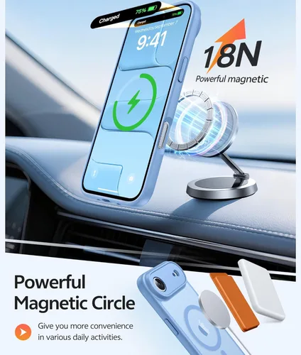 Vista 3 de FNTCASE Funda para iPhone Air: [Compatible con Magsafe] Fundas translúcidas mate con [protección completa de la cámara] [protector de pantalla]