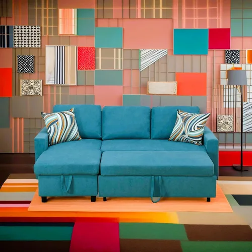 Vista 17 de Juego de sofá modular Max para sala de estar, apartamento, habitación de invitados, sala de juegos y oficina