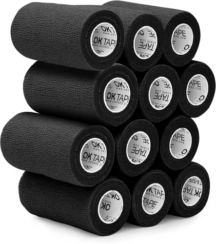 Vista 10 de OK TAPE Vendas Cohesivas Autoadherentes – 24 paquetes, 1 pulgada x 5 yardas, venda autoadhesiva no tejida para pulgar, dedo, muñeca, tobillo, cinta