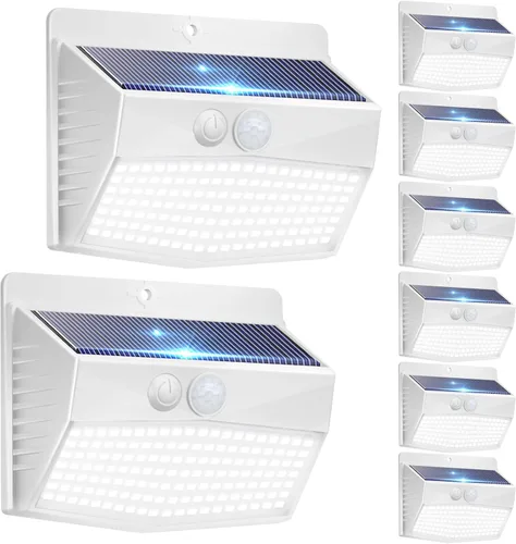 Vista 43 de Luces Solares para Exteriores, 12 Paquetes de Luces Solares con Sensor de Movimiento y Seguridad con 3 Modos de Iluminación, Luces Solares de Pared