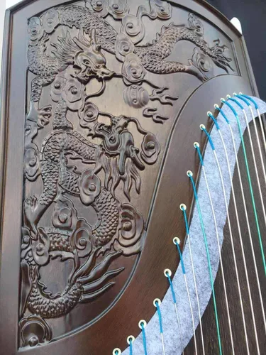 Landtom® Nivel de concierto profesional Nanmu Madera Guzheng (64.2 in) con artesanía tallada a mano para Dragón