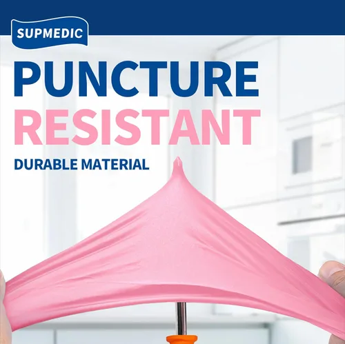 Vista 4 de Supmedic Nitrile Exam Gloves, Powder-Free Latex-Free Disposable Glove for Medical Cooking Esthetician Cleaning, 1000 Pcs