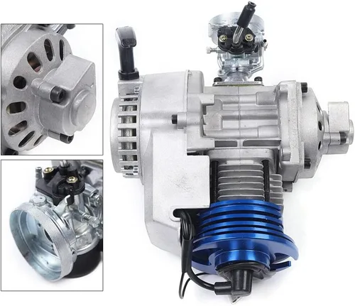 Vista 3 de Motor de motor, 49 CC 50 CC de 2 tiempos de carreras, motor completo de arranque motorizado, kit de motor de bicicleta motorizada, para mini
