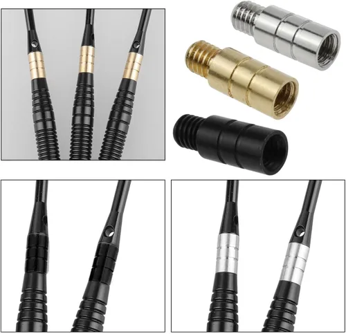 Vista 5 de AYLIFU 9 piezas 0.07 oz latón dardos pesos 2BA hilo para herramientas de contrapeso de dardos negro/plata/latón