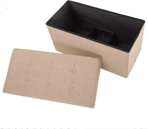Vista 68 de Lavish Home - Banco otomano con almacenamiento, plegable, tapa acolchada de espuma con punzoneado de 30 pulgadas, gris oscuro