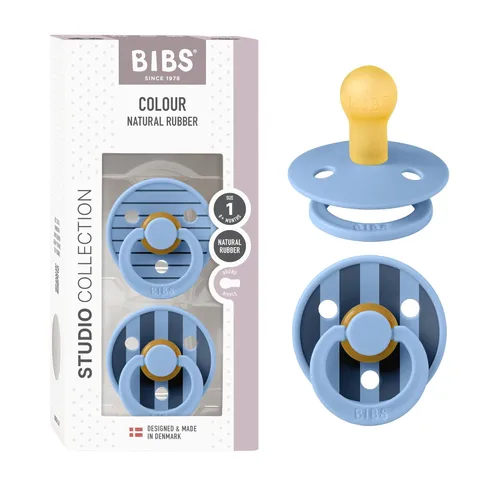 Vista 8 de BIBS - Chupetes de bebé, juego de 2 Studio Chupete redondo con tetina de goma natural sin BPA Chupete de látex libre de BPA Fabricado