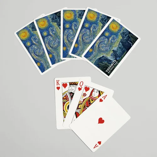 Vista 7 de Lantern Press Yosemite National Park, California, Starry Night, 52 Playing Cards for Adults, Poker Size Card Deck
