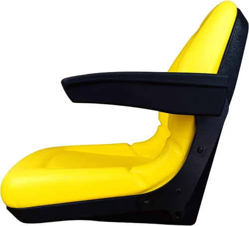 Vista 3 de TRAC SEATS Asiento de tractor amarillo con reposabrazos para tractor compacto John Deere 1023E 3025E 3032E 3038E 3203 para PN LVA14488, LVA19040
