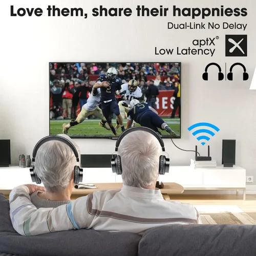 Vista 3 de eppfun Receptor transmisor Bluetooth 5.2 para TV Home Stereo BT auriculares, aptX baja latencia y HD Bluetooth adaptador de audio, divisor