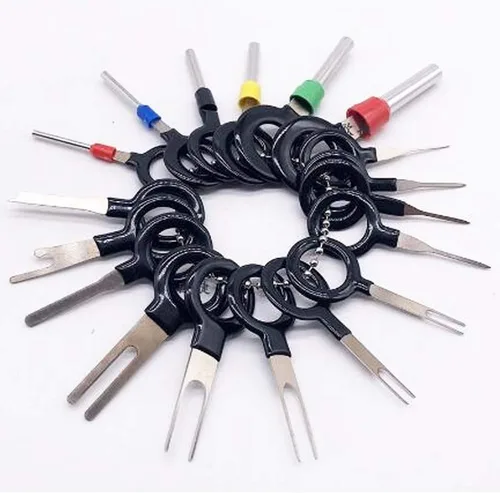 Vista 5 de Juego de 21 terminales de extracción de llaves de extracción de clavijas de cableado eléctrico para coche, herramientas de reparación de llaves