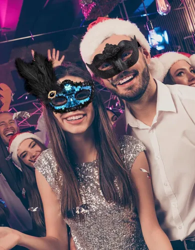 Vista 7 de SIQUK Juego de máscaras para parejas, máscara veneciana para fiesta