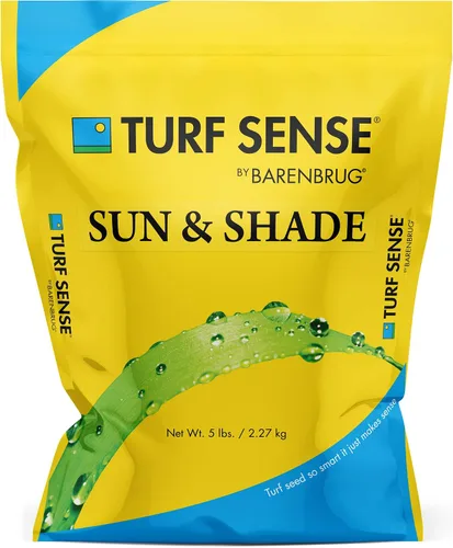 Barenbrug 25619 Turf Sense Grass Seed crece en áreas de sol y sombra parcial, bolsa de 5 libras