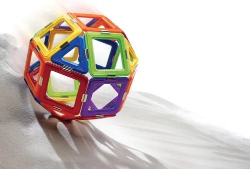 Vista 5 de GeoSmart GeoSphere - Juego de construcción GeoMagnetic STEM de 31 piezas con spinner