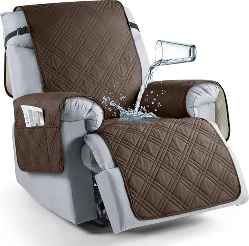 Vista 32 de TAOCOCO Funda para silla reclinable 100% impermeable que se mantiene en su lugar, fundas reclinables para sillas reclinables pequeñas con bolsillo