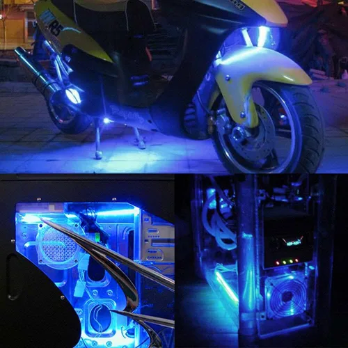 Vista 3 de 2 unids 8 "coche motor azul Underbody Neon Kit luces PC brillante frío cátodo tubo