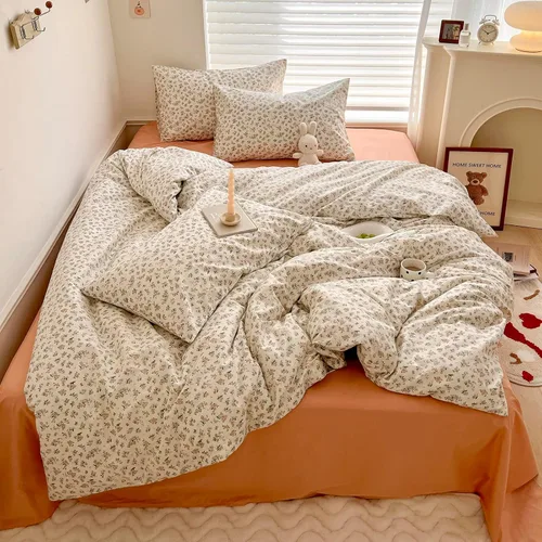 Vista 33 de EAVD Juego de edredón floral azul Twin/Twin XL blanco, microfibra suave, 3 piezas, juego de edredón bohemio con flores botánicas para niñas con 2