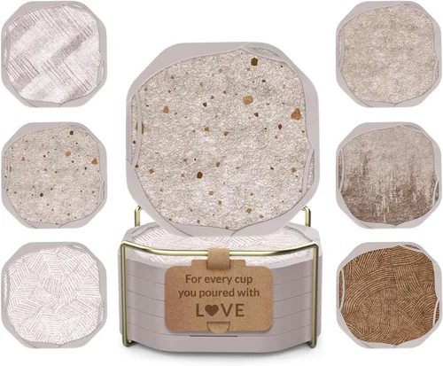 Vista 11 de UMIRRO Posavasos absorbentes para protección de mesa Posavasos de silicona para bebidas absorbentes con almohadillas de fieltro Alfombrilla