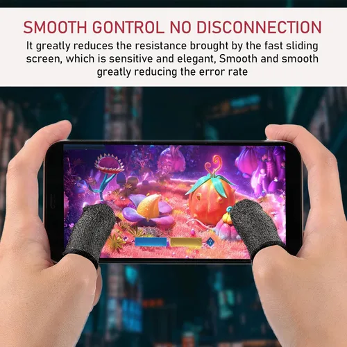 Vista 4 de Geyoga 40 fundas para dedos para juegos para pulgares, protector de dedos para juegos móviles (negro)