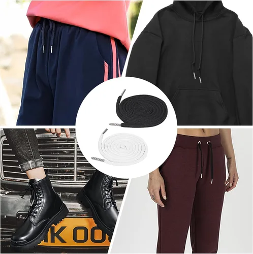 Vista 7 de 10 cordones de cordón con fácil Threaders, reemplazo de cadena de sudadera con capucha con enhebradores de cordón flexible rosa para pantalones