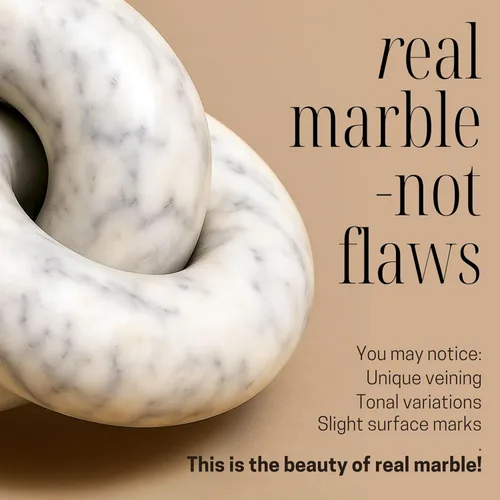 Vista 4 de Nudo de mármol escultórico que eleva instantáneamente tu estilo de estante, pieza de acento de 6 pulgadas para mesas de café, estanterías