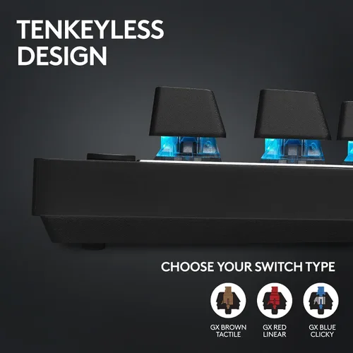 Vista 4 de Logitech G PRO X TKL Teclado inalámbrico Lightspeed para juegos, diseño ultraportátil sin teclas, LIGHTSYNC RGB, teclas PBT, interruptores táctiles