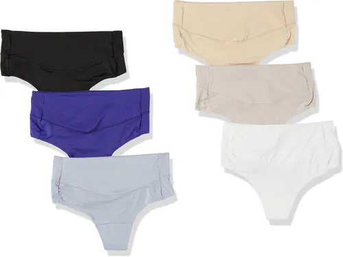 Hanes Women's Panties Pack, Smoothing Microfiber No-Show Underwear, 6-Pack (Colors May Vary)