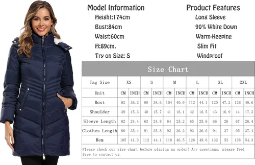 Vista 7 de Caistre Chaqueta de invierno con capucha gruesa para mujer, abrigos acolchados con bolsillos