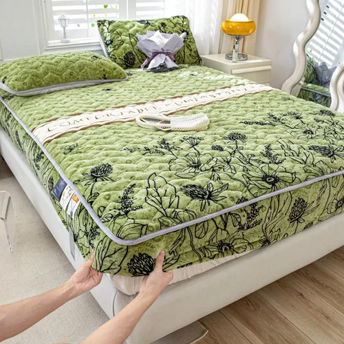 Vista 25 de Juego de sábanas bajeras extra largas tamaño King de 3 piezas con 2 fundas de almohada, forro polar de leche, suave para arrugas y antidecoloración