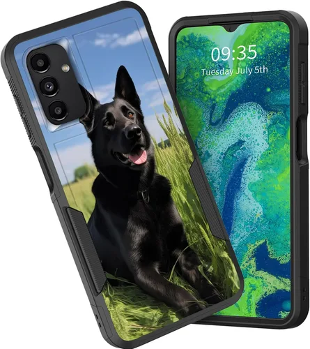 Vista 21 de Funda protectora para Galaxy A13 5G, doble capa híbrida resistente a prueba de golpes, policarbonato duro, silicona suave, TPU, funda protectora