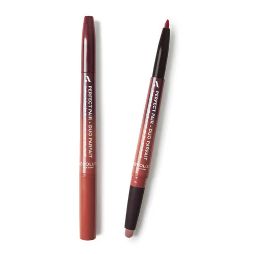 Vista 15 de Absolute New York ALD01 Perfect Pair Lip Duo - Labios más completos y más fuertes, sombra más profunda para contornear labios, lápiz labial satinado