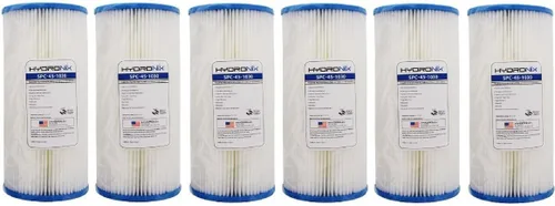 Hydronix SPC-45-1030 R30-BB y RS6 Filtro de agua plisado para sedimentos compatible con sedimentos, lavable, reutilizable, 4.5 x 10-30 micrones