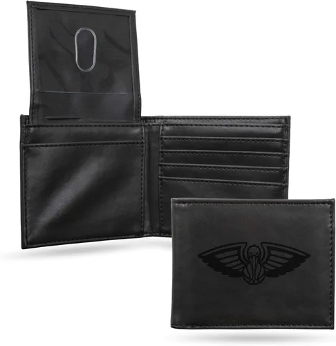 Vista 48 de Rico Industries - Cartera de diseño delgado con grabado láser de la NBA, cartera con grabado láser estilo billetera - Gran regalo