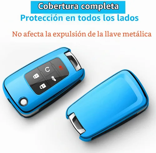 Vista 3 de Tukellen Funda para llavero de Chevrolet de alta calidad, TPU suave, protección completa, compatible con Chevy Camaro, Cruze, Impala, Equinox, Volt