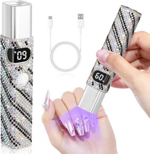 Vista 8 de Luz UV de mano para uñas de gel, mini lámpara LED inalámbrica para esmalte de uñas de gel, lámpara de curación flash portátil, secador de uñas USB