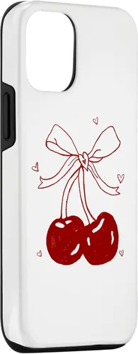 Vista 3 de Funda para iPhone 12/12 Pro Cherri Ties azul bebé con lazo de cereza