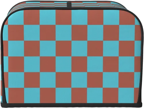 Vista 22 de Funda para máquina de pan de 2 rebanadas de color blanco y negro con bolsillos, cubierta para tostadora, protección de huellas dactilares, lavable a