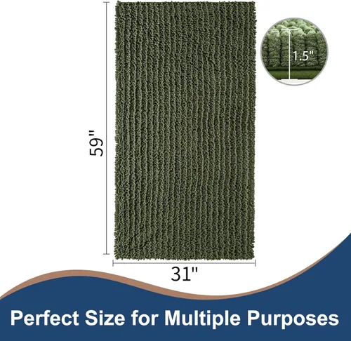 Vista 222 de FLOLEOPA Alfombras de baño de microfibra suave y esponjosa, tapetes de baño absorbentes, antideslizantes, lavables a máquina y de secado rápido