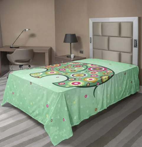 Vista 134 de Ambesonne Sábana encimera de reglas de baño, texto de texto de texto de «Don't Spread Gérmenes» con estampado de dibujos animados, suave y cómoda