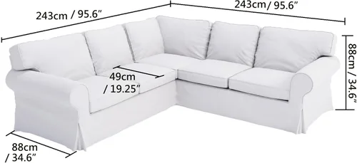 Vista 3 de La funda de repuesto de algodón grueso para sofá IKEA Ektorp 2 y 2 está hecha a medida para IKEA Ektorp esquina o funda de sofá seccional
