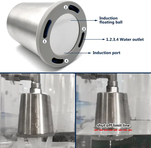 Vista 2 de 2 válvulas de flotador de agua de acero 304, control de nivel de agua, tanque de agua, válvula de flotador tradicional (entrada lateral de 1 pulgada)