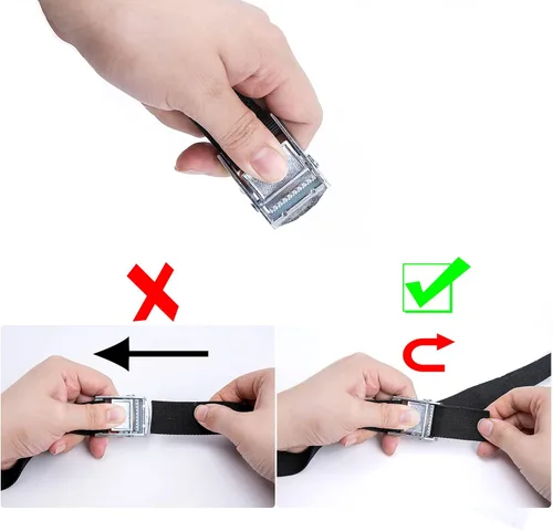 Vista 3 de Correa de amarre de batería de 78 pulgadas, kit de correas de sujeción de caja de batería con hebilla de leva de acero inoxidable, soportes de bucle