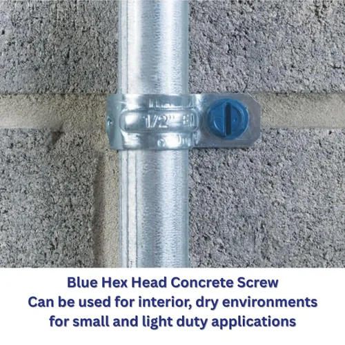 Vista 6 de CONFAST Tornillos de hormigón de 1/4" x 1-1/4" 410 hexagonal de acero inoxidable con broca de hormigón para anclaje a mampostería, bloque o ladrillo