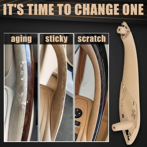 Vista 2 de WEILEITE Juego de manijas de puerta interior delantera compatible con BMW 3 Series 4 Series 320, 328, 330, 335, M3 2012-2018 y 428, 435, M4 Beige