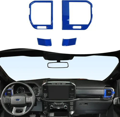 Vista 11 de Voodonala Cubierta de panel decorativo antiarañazos para ventilación de aire lateral de consola central para Ford F150 2021 2022