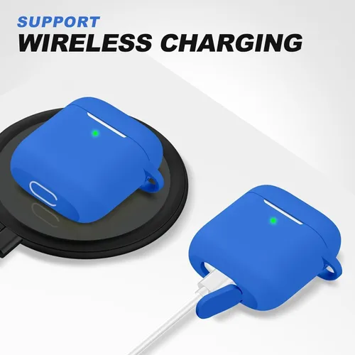 Vista 186 de Funda Protectora para AirPods 1/2, viene con kit de limpieza, funda protectora de silicona suave con hebilla, compatible con estuche de carga