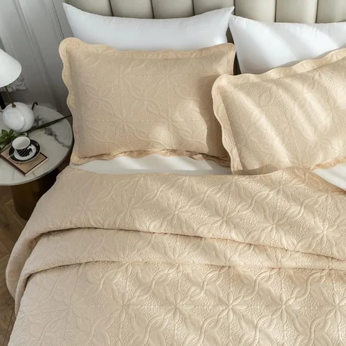 Vista 2 de Auemtyn Juego de edredón de tamaño Full/Queen de 3 piezas, colcha de verano suave y ligera, cobertor de cama de microfibra reversible para todas