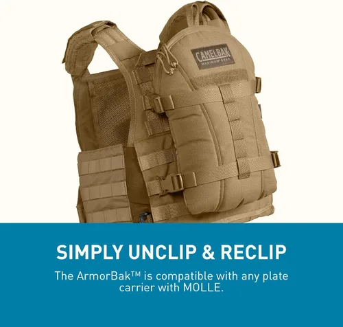 Vista 5 de CamelBak Armorbak - Paquete de hidratación táctica Mil Spec Crux Reservoir Coyote, 100 oz/3L